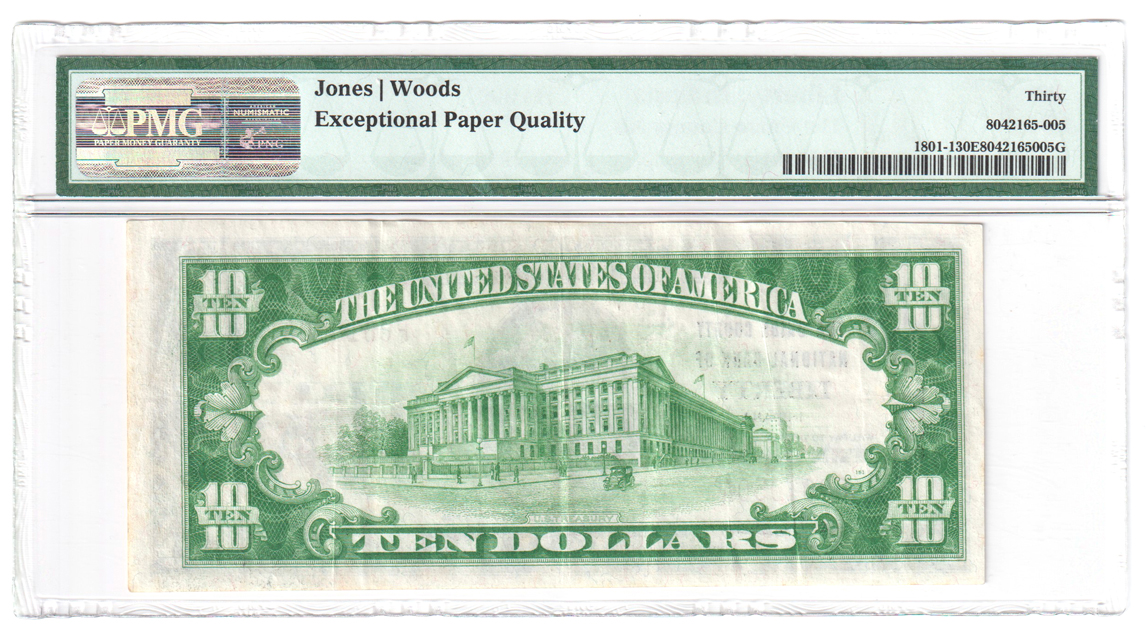 1929 $10 Type 1 - Liberty, IN Charter #2007 - PMG VF-30 EPQ