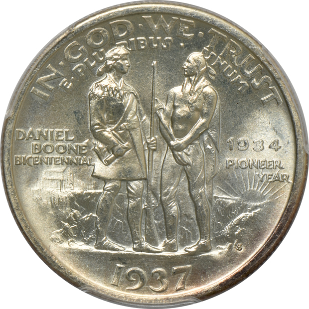 1937, 1937-D, and 1937-S Boone, all PCGS MS-65 CAC