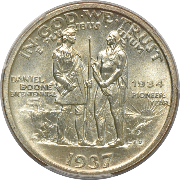 1937, 1937-D, and 1937-S Boone, all PCGS MS-65 CAC