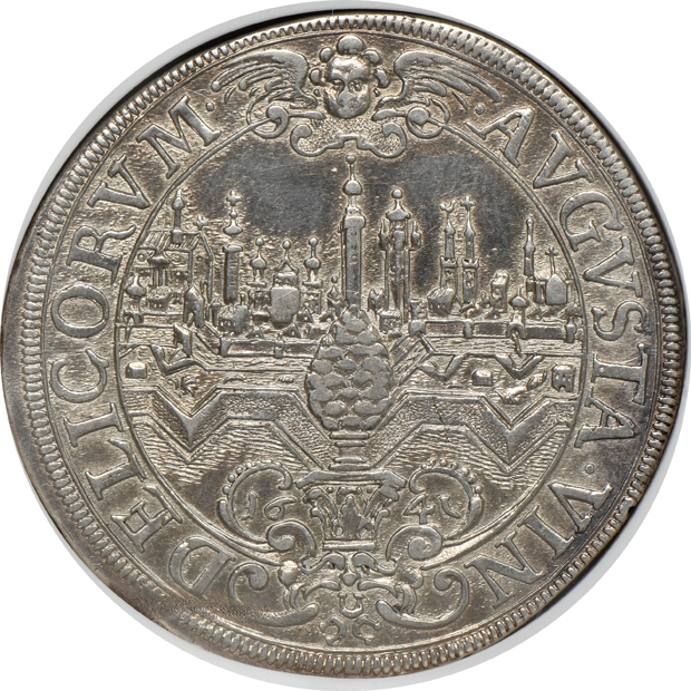Germany - 1641 Augsburg taler AU details/cleaned, 1795 Bamberg taler AU details/plugged, and an 1847 Hesse-Darmstadt 2 taler AU details/obverse repaired, all NGC
