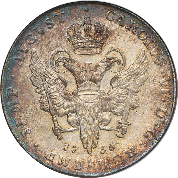 Germany - 1702 mariengroschen AU details, 1735-IHL Hamburg taler UNC details, and an 1852 Bavaria 2 taler UNC details, all NGC cleaned