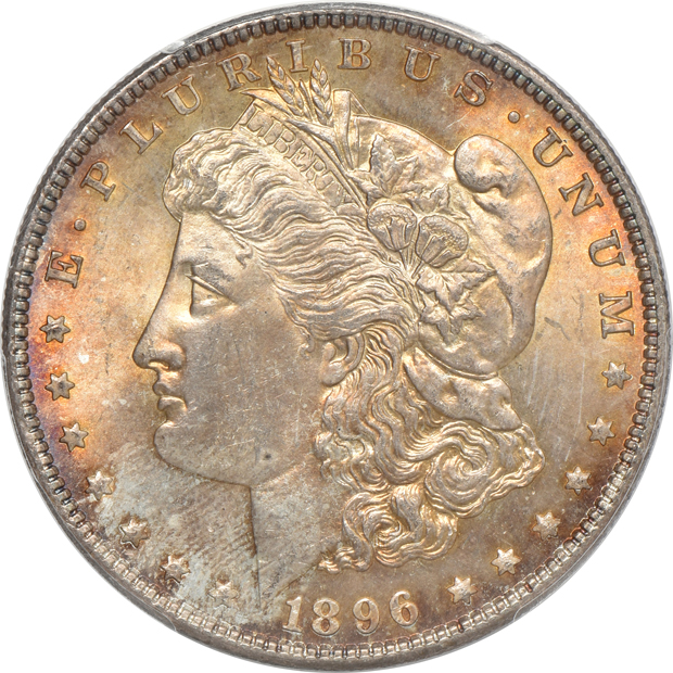 Five Morgan silver dollars certified MS65
