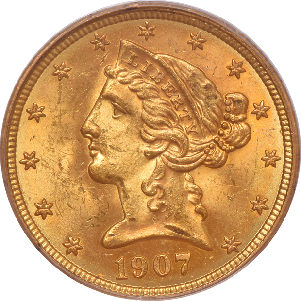 Four Liberty Head half-eagles, all PCGS MS-63