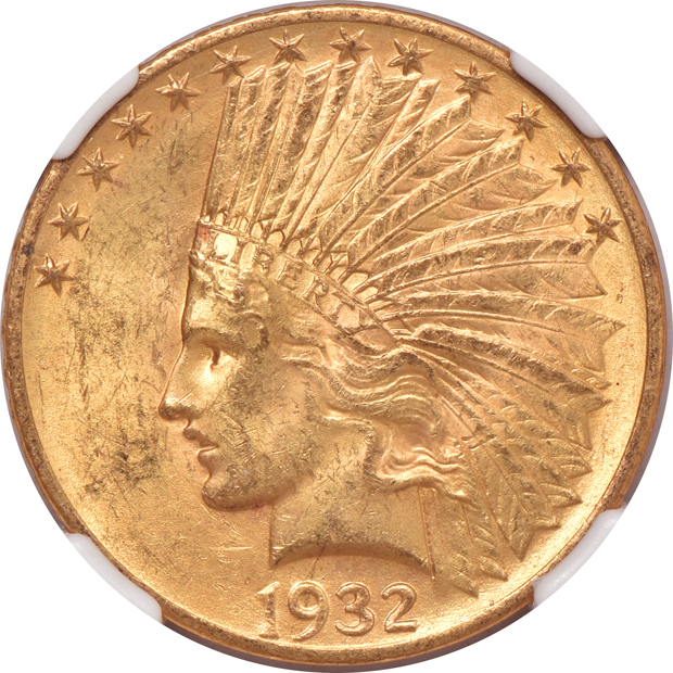 Seven Indian Head eagles, all NGC MS-62