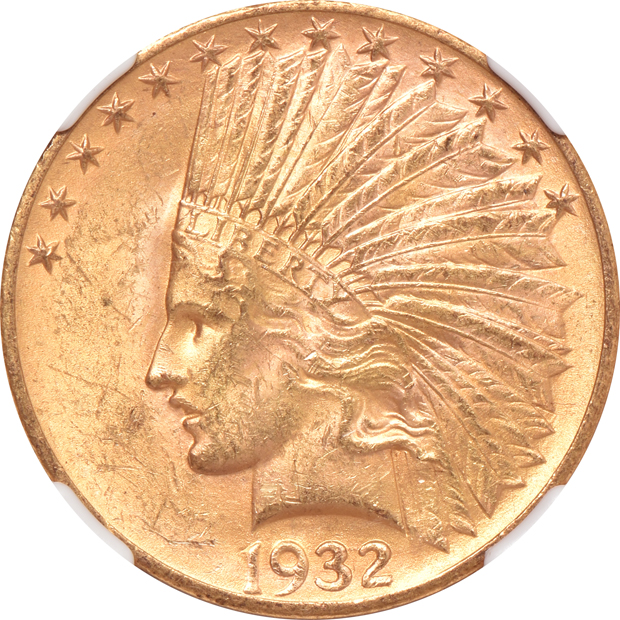 Seven Indian Head eagles, all NGC MS-62