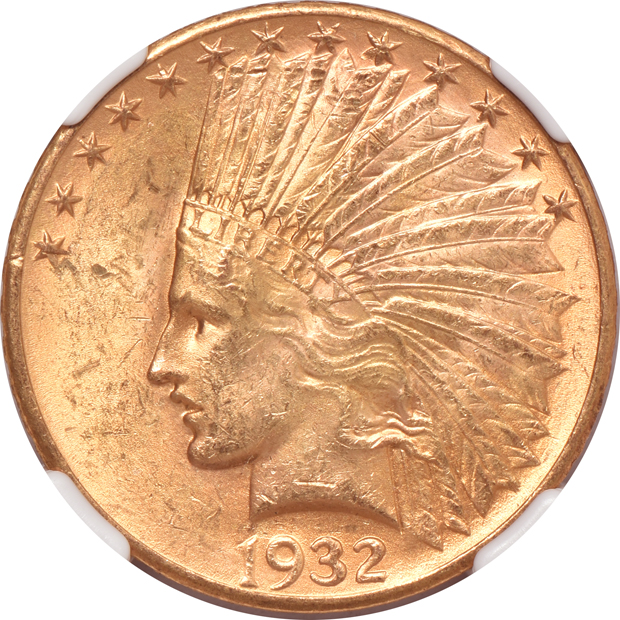 Seven Indian Head eagles, all NGC MS-62