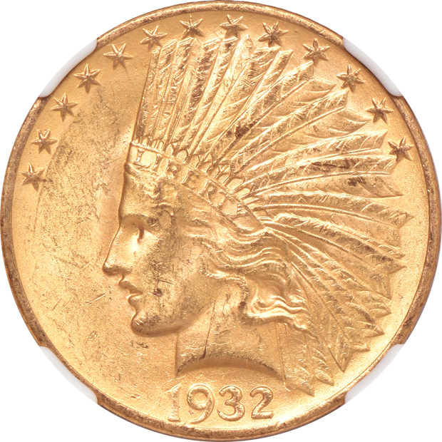 Seven Indian Head eagles, all NGC MS-62