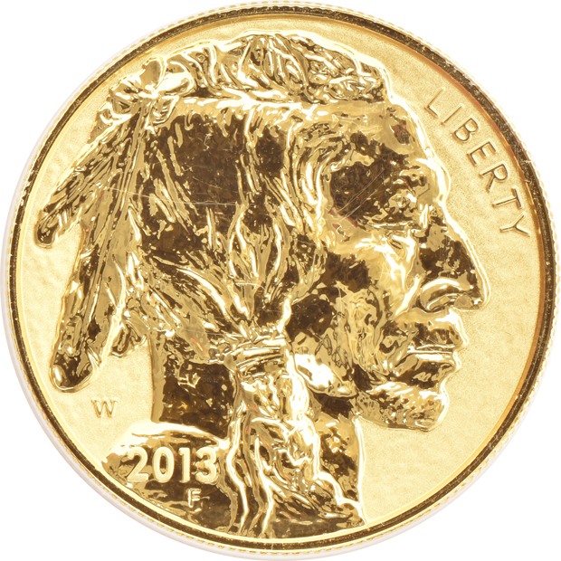 Two 2013-W Reverse Proof 1oz gold Buffalos ANACS RP-70 DCAM A First Strike Coin