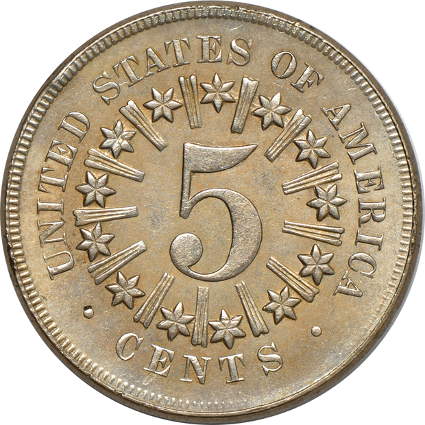 1866 Shield nickel AU, 1902 Liberty nickel Proof, and a 1912-D UNC