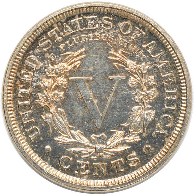 1866 Shield nickel AU, 1902 Liberty nickel Proof, and a 1912-D UNC