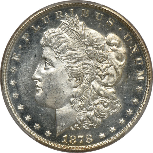 1878-S MS-65, and an 1888-O MS-63PL, both PCGS CAC