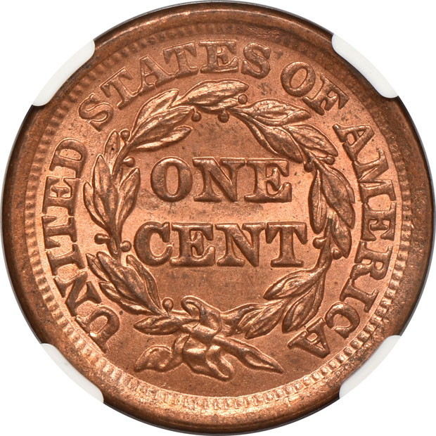 1856 Upright 5 NGC MS-66 RB