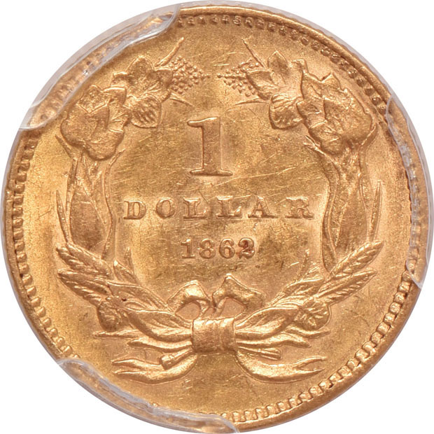1849-O AU-50, and an 1862 MS-61, both PCGS