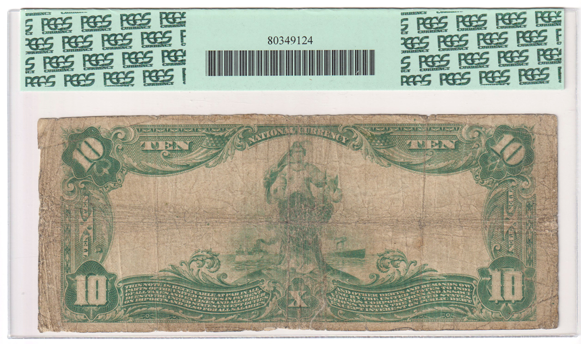 1902 $10 Blue Seal - West Frankfort, IL Charter #7673 - PCGS VG-10/edge tears