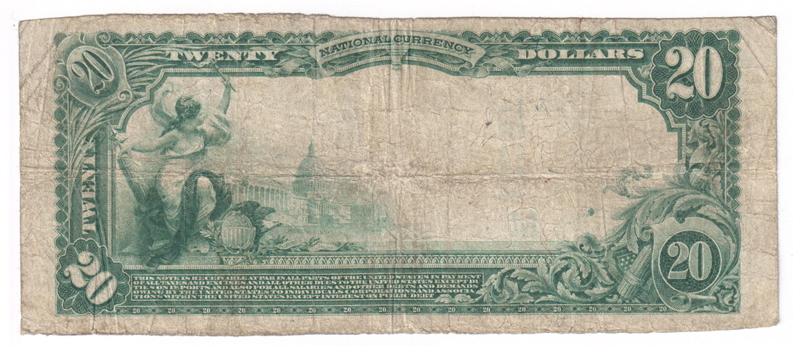 1902 $20 Blue Seal - Brownstown, IL Charter #10397 - F