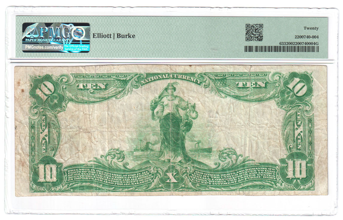 1902 $10 Blue Seal - Livingston, IL Charter #11845 - PMG VF-20