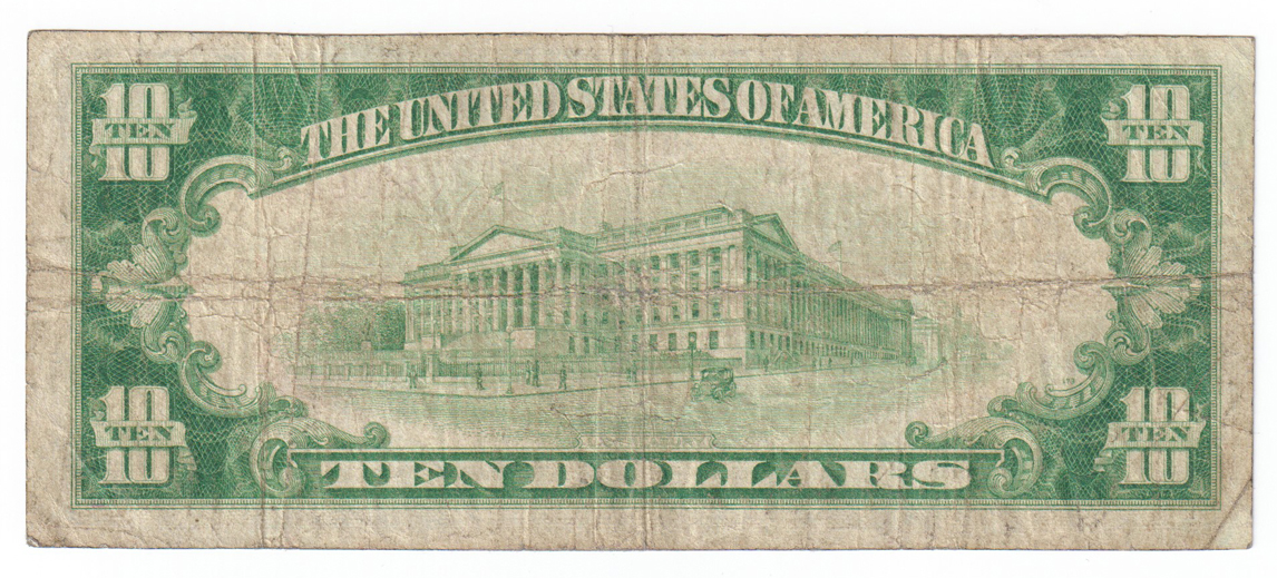 1929 $10 Type 1 - Noble, IL Charter #9527 - F