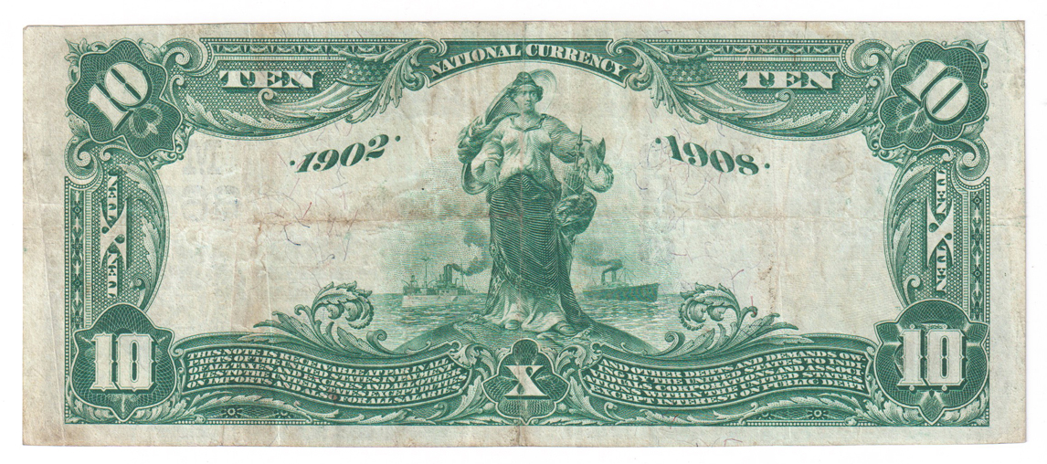 1902 $10 Blue Seal Date Back - Fairfield, IL Charter #6609 - VF/minor stain