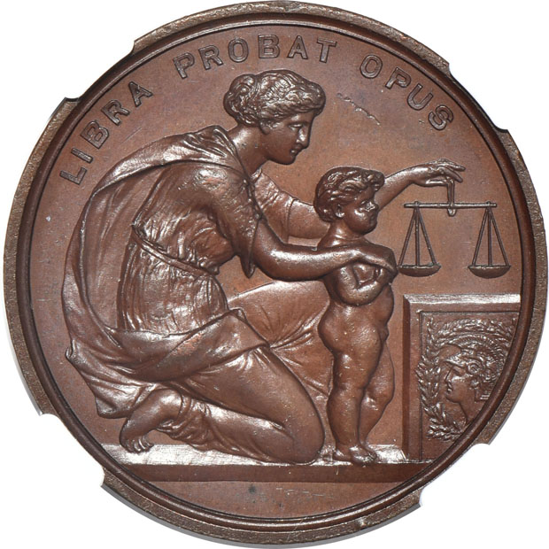 1883 JK-AC-26 U.S. Assay Commission Medal MS-63 BN, and an 1884 JK-AC-27 U.S. Assay Commission Medal MS-65 BN, both Copper and NGC