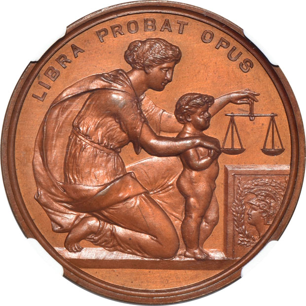 1883 JK-AC-26 U.S. Assay Commission Medal MS-63 BN, and an 1884 JK-AC-27 U.S. Assay Commission Medal MS-65 BN, both Copper and NGC