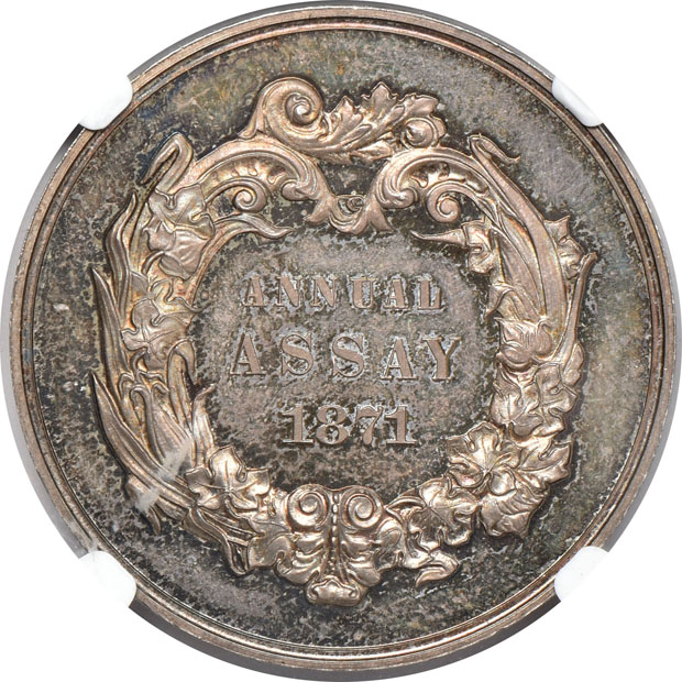 1871 JK-AC-10 Silver Archimedes U.S. Assay Commission Medal, NGC MS-64