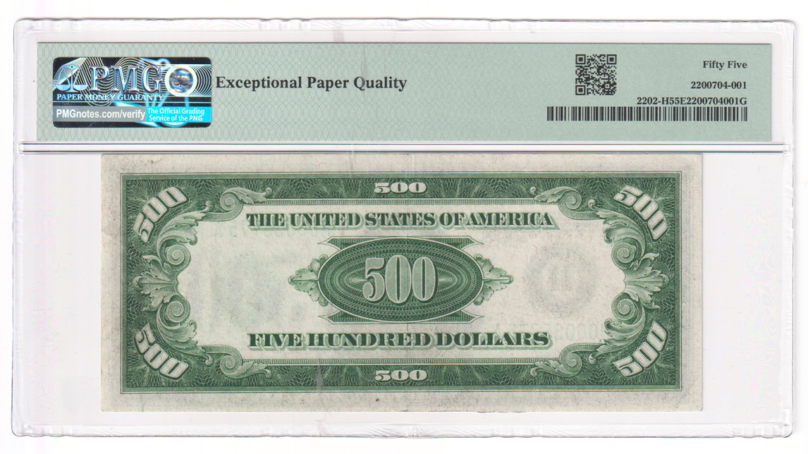 Sequential pair of 1934-A $500 St. Louis Fr# 2202-H - both PMG AU-55 EPQ