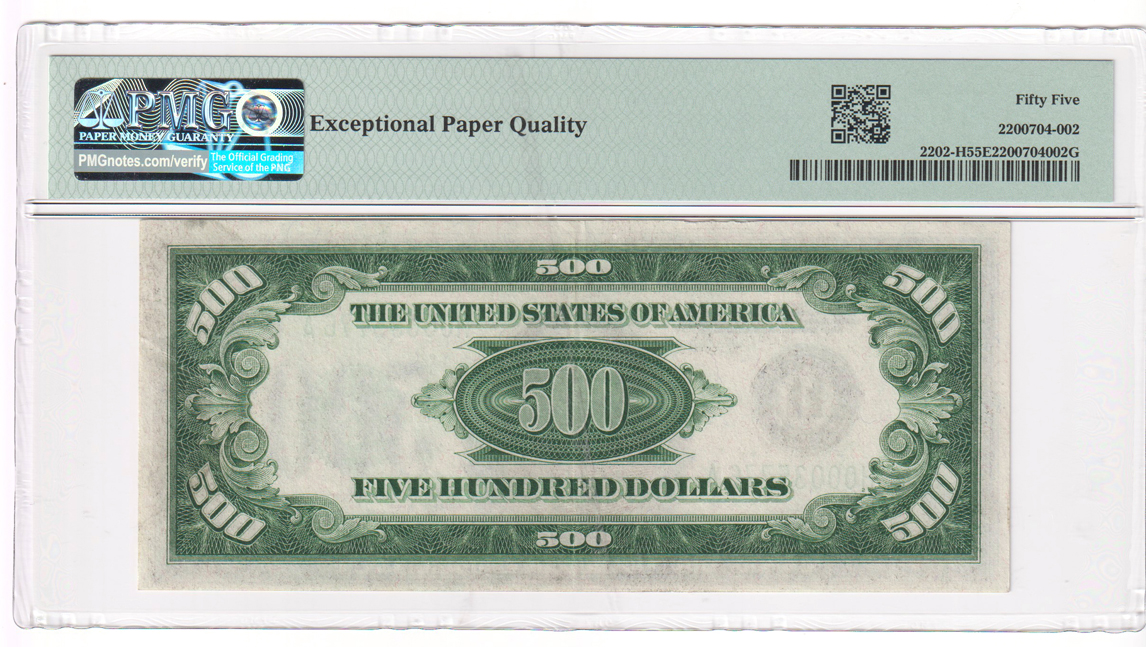 Sequential pair of 1934-A $500 St. Louis Fr# 2202-H - both PMG AU-55 EPQ