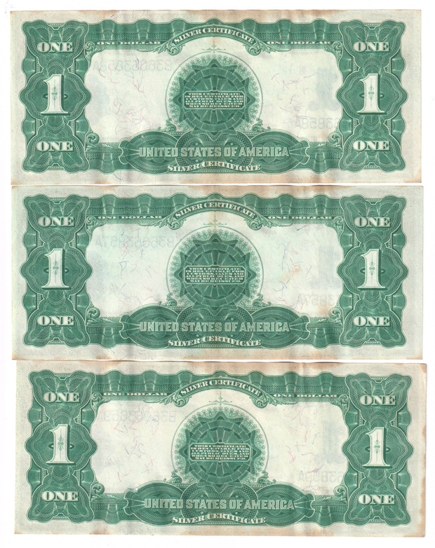 Run of 17 sequential 1899 $1 Black Eagle Fr# 233 - VF/stained