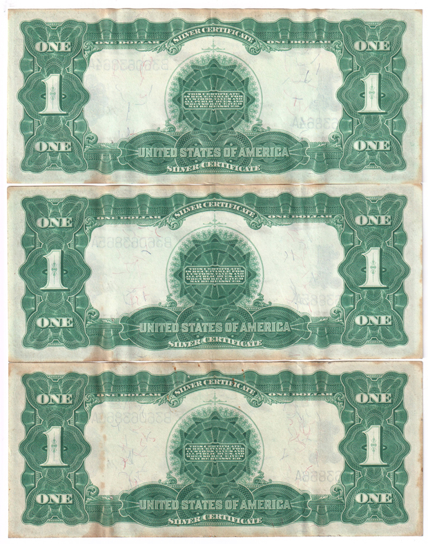 Run of 17 sequential 1899 $1 Black Eagle Fr# 233 - VF/stained