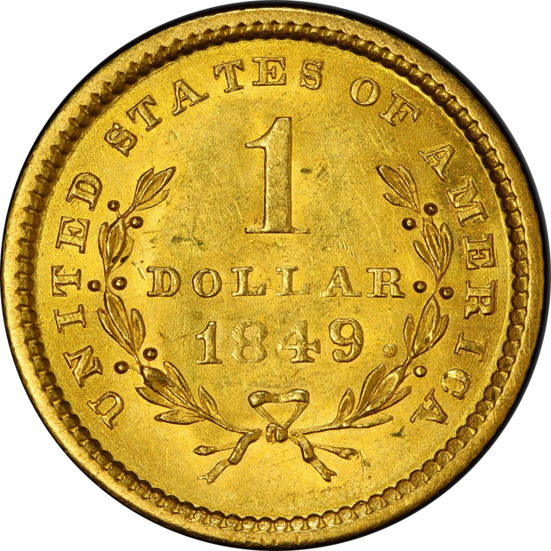1849 Open Wreath PCGS MS-62