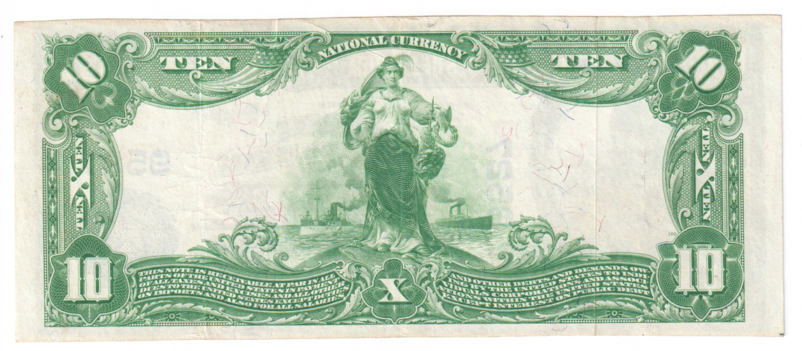 1902 $10 Blue Seal - Noble, IL Charter #9527 - XF