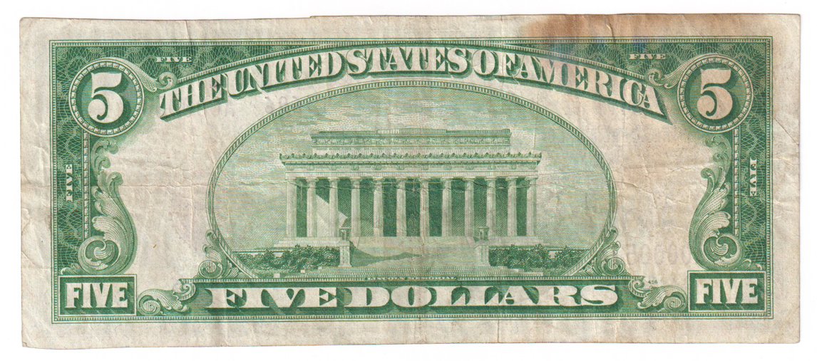1929 $5 Type 2 - New Douglas, IL Charter #13696 - VF/stained