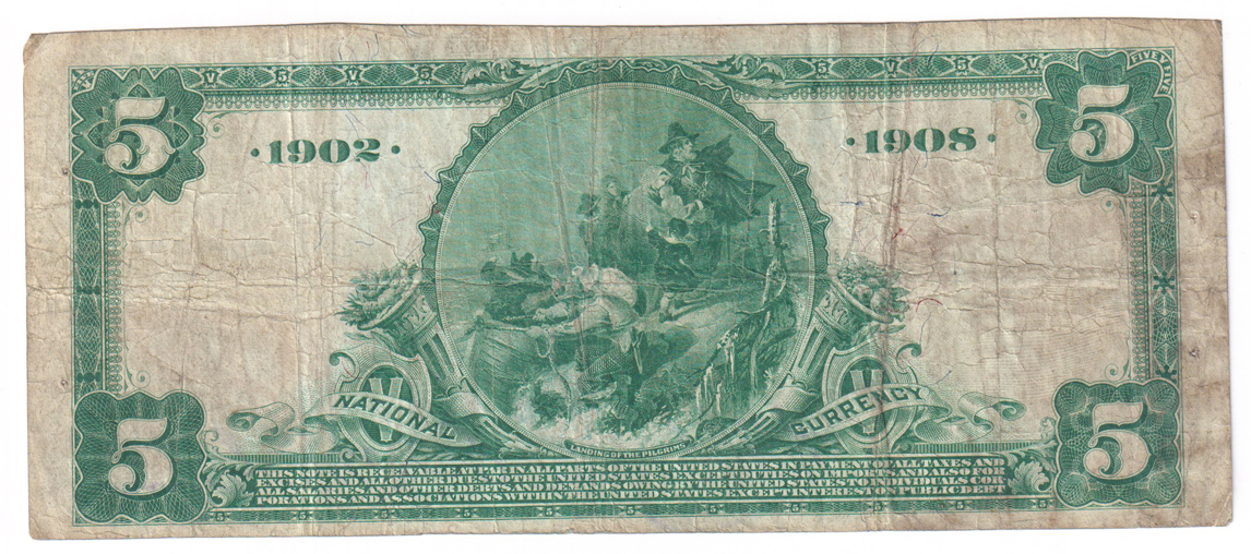 1902 $5 Blue Seal Date Back - Sparta, IL Charter #7015 - F/pinholes