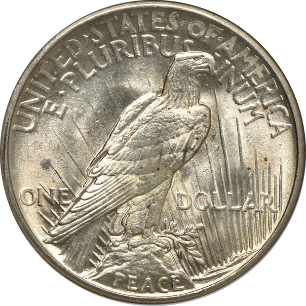 1921 Peace, High Relief NGC MS-63
