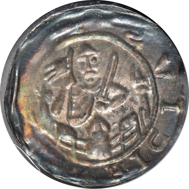 Germany - (1142-52) brakteat Magdeburg Friedrich I Von Wettin - NGC AU-53