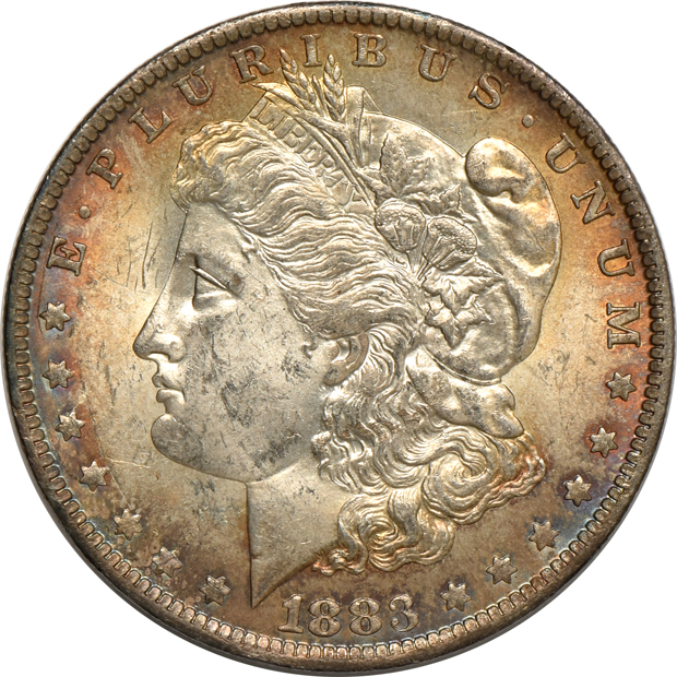 Twenty Morgan silver dollars, all UNC