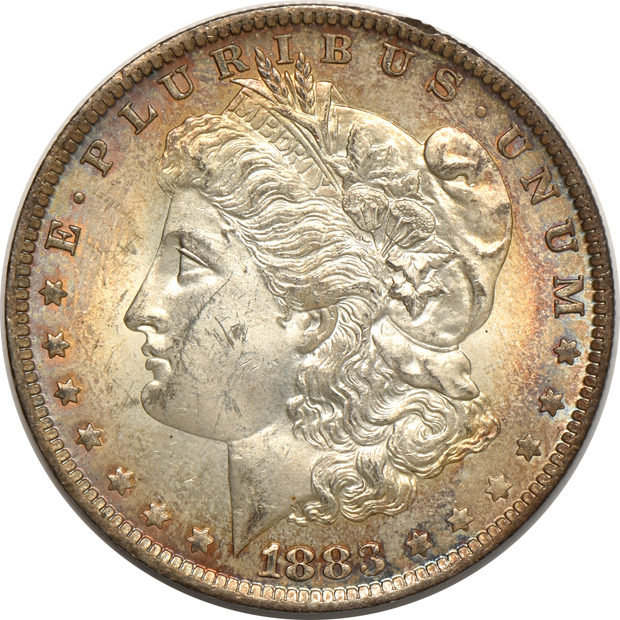 Twenty Morgan silver dollars, all UNC