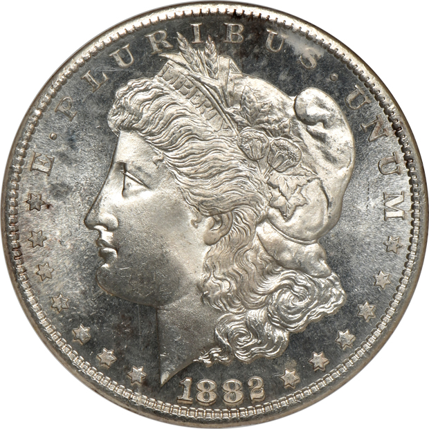 1882-S and 1886, both NGC MS-66