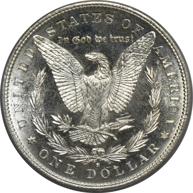 1879-S PCGS MS-66, and an 1881-S PCGS MS-66 (green label)