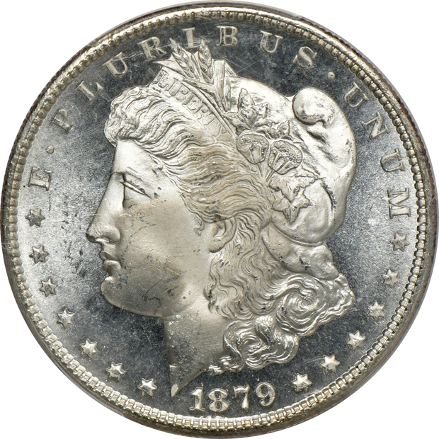 1879-S PCGS MS-66, and an 1881-S PCGS MS-66 (green label)
