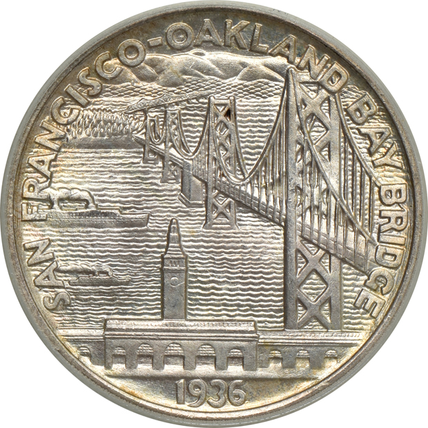 1936 Albany, 1936 Bay Bridge, and 1936 Wisconsin, all PCGS MS-66 (green label)