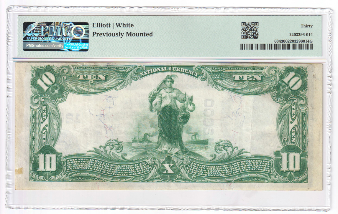 1902 $10 Blue Seal - Coulterville, IL Charter #12000 - PMG VF-30/previously mounted