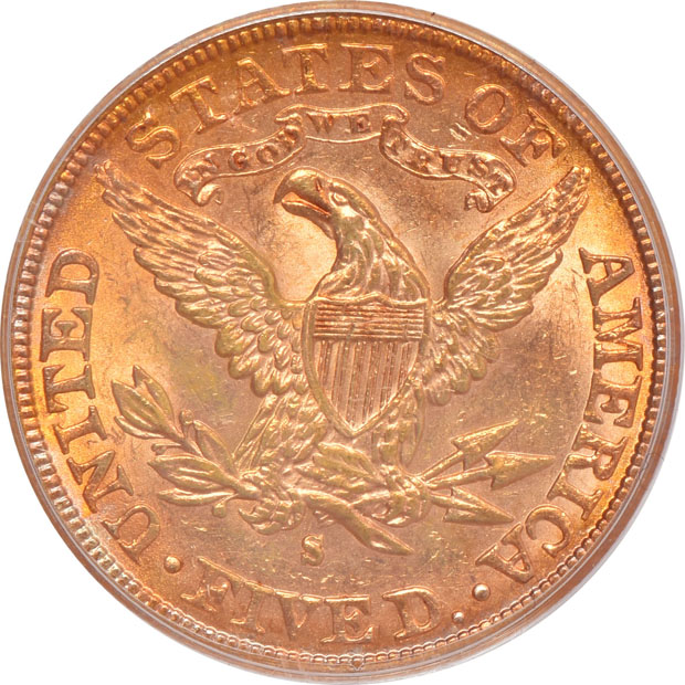 Four Uncirculated half-eagles, all PCGS (green label)