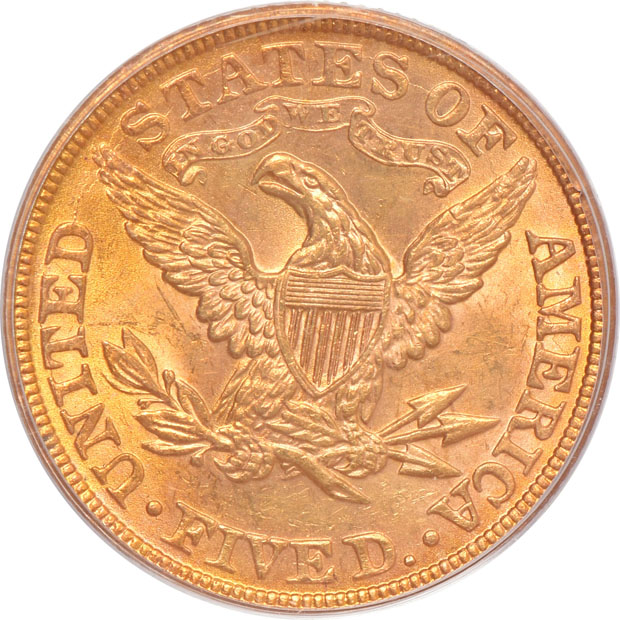 Four Uncirculated half-eagles, all PCGS (green label)