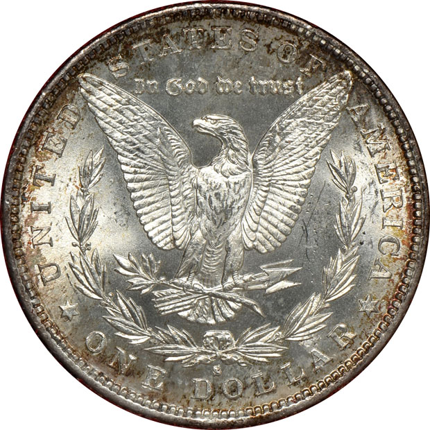 Three Redfield dollars, plus an 1880-S in a Paramount International Coin Corp. holder