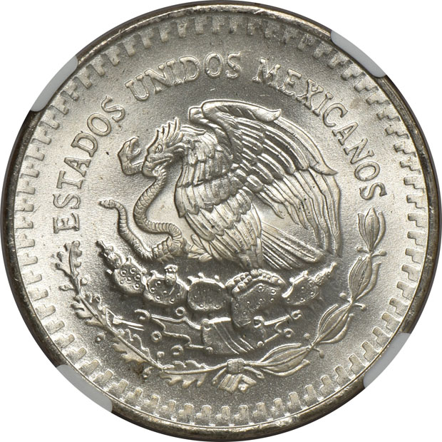 Mexico - Ten 1983-Mo 1 onza - NGC MS-66
