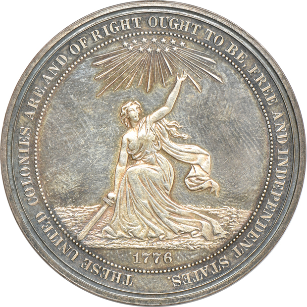 Two 1876 centennial medals in original holder