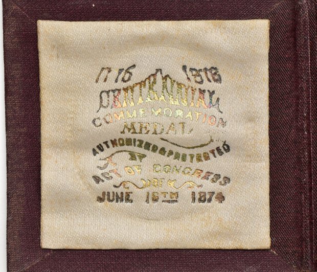 Two 1876 centennial medals in original holder