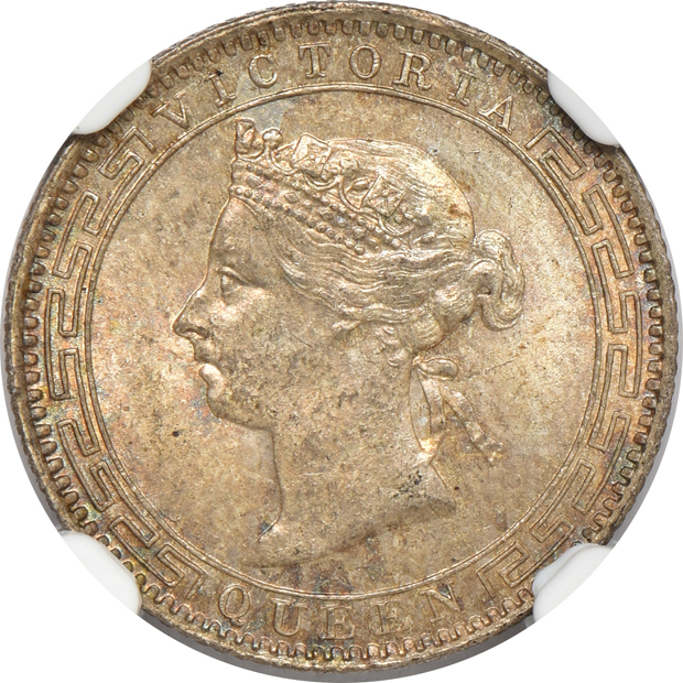 Ceylon - 1892 5c MS-62 RB, 1893 10c MS-64, and an 1893 25c MS-64, all NGC
