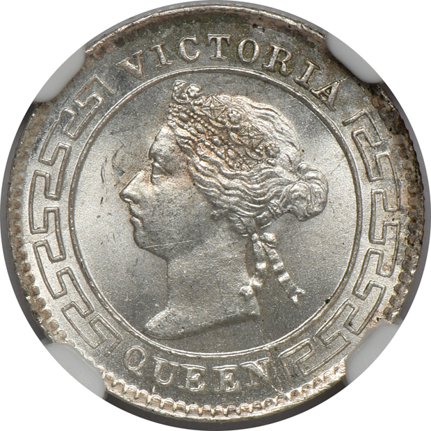 Ceylon - 1892 5c MS-62 RB, 1893 10c MS-64, and an 1893 25c MS-64, all NGC